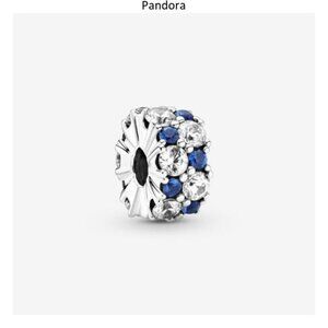 Pandora Clear & Blue Sparkling Clip Charm